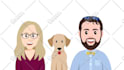 draw cartoon character in flat design vector style