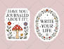 design retro typography sticker png for vintage, groovy, boho, 70s art