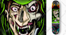 design a edgy illustration for skateboard deck snowboard