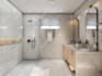 design and render modern bathroom interior with 3d visuals