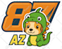 create racing number design with the mascot