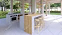 design kitchen interior in 3d and render