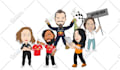 create flat funny cartoon character mascot