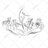 draw custom black and white line art illustration