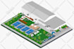 design 3d isometric event map and vector maps illustrations