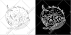 create monoline drawing illustration