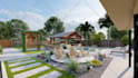 do landscape design, backyard design with 3d rendering as landscape architect