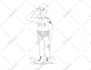 draw simple cartoon line art illustration