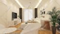 render 3d interior design house home villa apartment kitchen living room bedroom