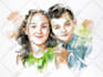 draw an artistic abstract digital watercolor from your photo