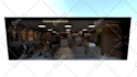 cafe interior design rendering