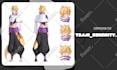 draw anime art character sheet or reference sheet design vtuber model
