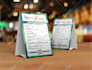 create nice and clean table tent or table menu, restaurant menu for you