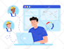 design a 2d flat illustration for your website