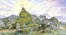 draw landscape illustration in colored
