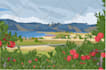 redraw landscape to cartoon vector