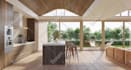 render 3d interior, interior design, house, restaurant