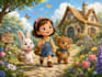 create childrens book illustration, characters, book cover art