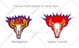 convert hand sketch, drawing, logo  into vector form