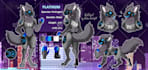 draw professional protogen reference sheet, fursona