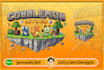 illustrate a minecraft server logo