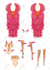 illustrate a paper doll with clothes and accessories