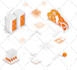 design a colorful flat and isometric illustration