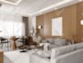 do interior design living room, bedroom, and bathroom in 3d rendering