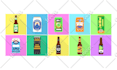 create flat vector full color icons pack set or objects