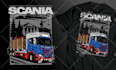 create cartoon vector truck illustration for tshirt or merch
