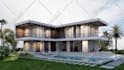 design 3d rendering your villa, house, pool, landscape