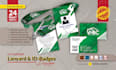 design id badge, lanyard, name card, press pass