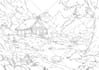 create landscape art, nature illustration  ,ink drawing