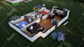 convert the 2d floor plan to a 3d floor plan