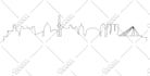 draw city skyline silhouette outline  landmark cityscape illustration