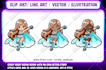 draw clip art , sticker , illustration and vector art