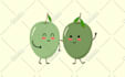 kawaii fruit and veggie for your kids brand or sticker