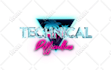 make digital 80s retro style text logo of synthwave effects