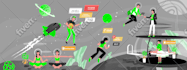 create custom flat illustrations for business websites and apps
