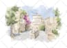 create a hand drawn wedding map with venue illustrations