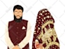 draw cute wedding invites and faceless couple,family portrait illustration