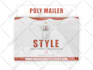 design poly mailer mailer box, wrapping paper and thank you card
