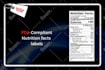 create fda, cfia, eu, fsanz compliant nutrition facts label