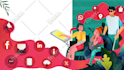 create a modern vector 2d flat illustration for your project