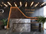 design and rendering modern office interior reception workstation