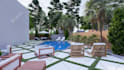 render custom 3d backyard landscape design front yard garden pool patio pergola