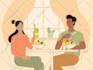 create flat vector character illustration for book, website