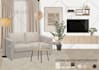 create interior mood board, shopping list, floor plan