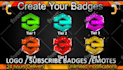 design twitch emotes twitch badges  twitch sub badges