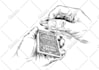 draw simple black and white illustration